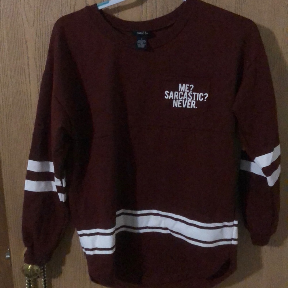 Long sleeve maroon sarcastic shirt
